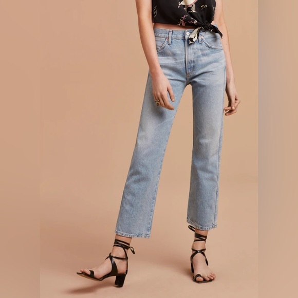 Wilfred/Citizens of Humanity Aritzia Collab Liv Straight Crop Denim Jeans Size24 - Picture 1 of 7